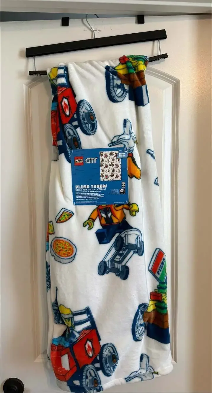 LEGO City Plush Throw Blanket 50 in x 70 in Super Soft